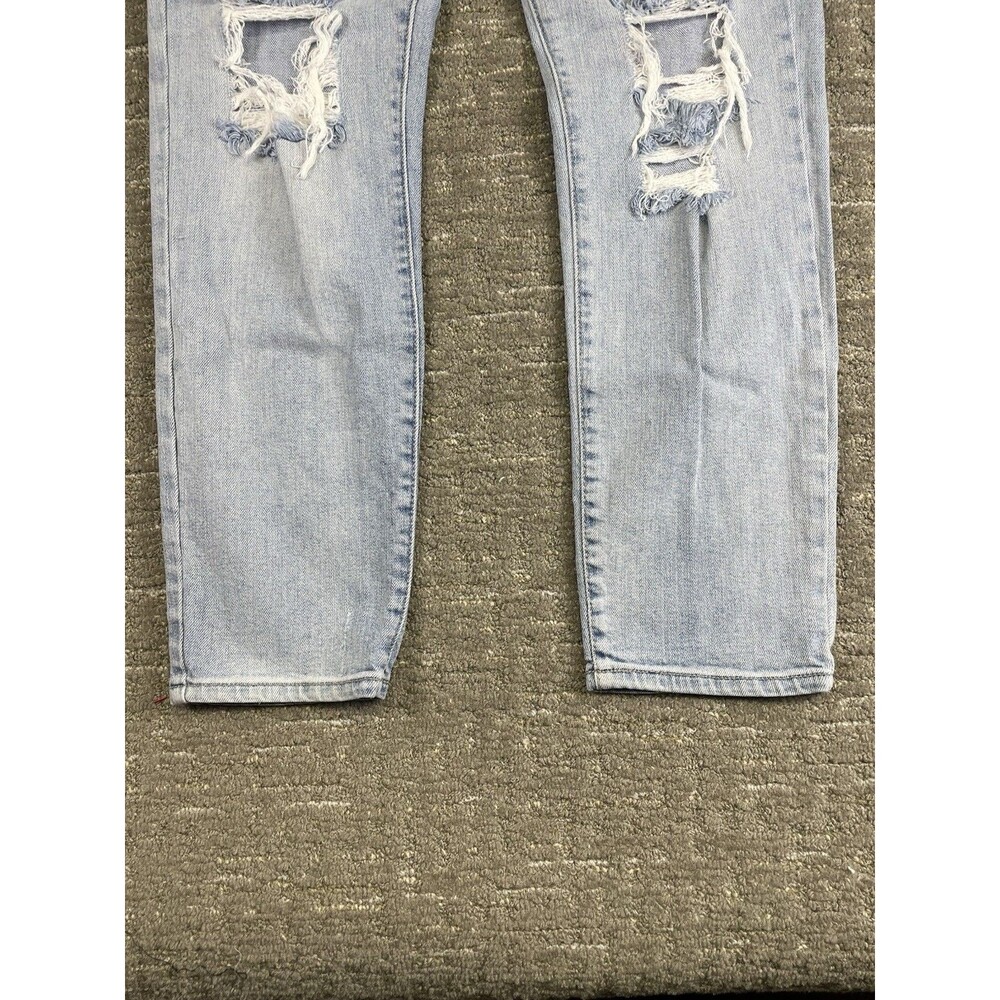 Eunina Tori women’s size 5 high rise mom Jean, crop light wash distressed jeans - Picture 11 of 11